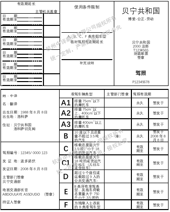 貝寧駕照翻譯,法語駕照翻譯,杭州駕照翻譯公司.png